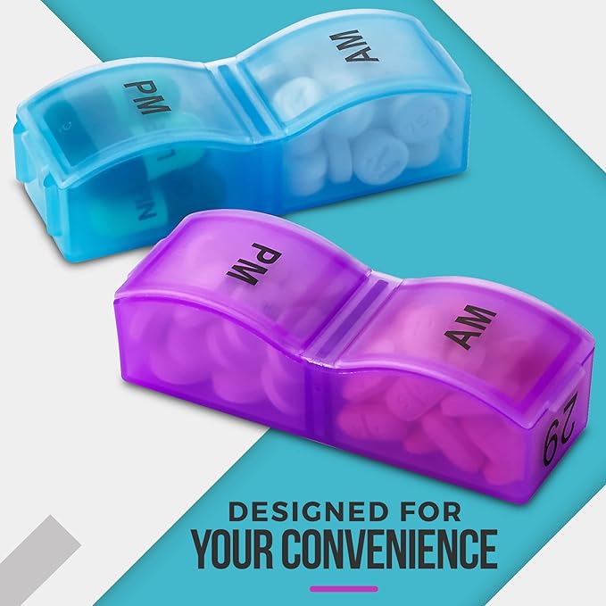 Pill Organizer Monthly - 31 Day Am/Pm Daily 32 Pill Cases for Each Day, Organizer Box for Vitamins, Medicine and Medication