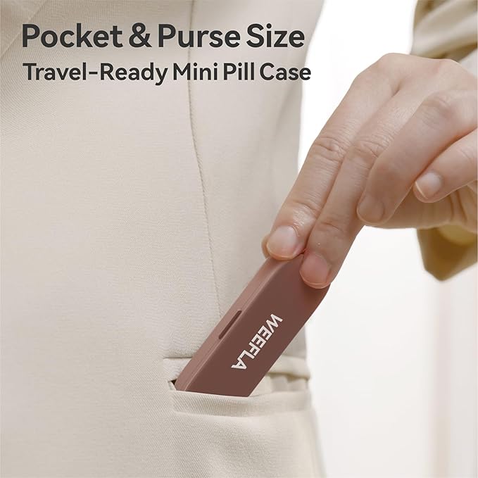 Tiny Magnetic Pill Organizer Case for Refrigerator, Mini Fridge-Mounted Pill Holder for Kitchen, Small Medicine Box for Home with 2 Compartments