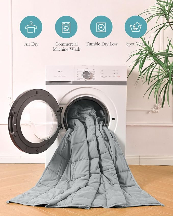 Topblan Weighted Blanket for Adults 15lbs, Breathable Big Weighted Blanket for Sleeping, Soft Heavy Microfiber Material with Glass Beads Blanket for All Season, Sofa Bed, 80"x87" King Size,Grey