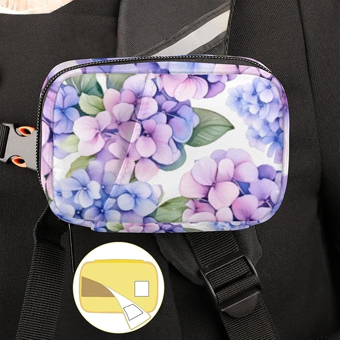 Watercolor Flower Pill Box Small Pill Travel Organizer 7 Day Weekly Purple Floral Medicine Pill Case Cute Compact Size Vitamin Container Pill Bottle Portable Pill Holder Bag with Zipper