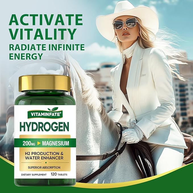 Hydrogen Water Tablets with Magnesium & Electrolytes, 120 Tablets | H2 Molecular Hydrogen Supplement to Support Energy, Brain Health, Metabolism & Healthy Aging