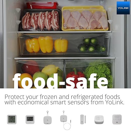 YoLink X3 version Temperature & Humidity Sensor, Supports App Real-Time Data Refresh, Alexa, IFTTT, Home Assistant Integration - YoLink Hub Included
