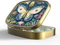Small Pill Box Pill Case with Mirror Retro Pocket 2 Compartment Pill Holder for Purse or Pocket Bronze Portable Medicine Vitamin Container Fish Oil and Supplement Storage BPA-Free