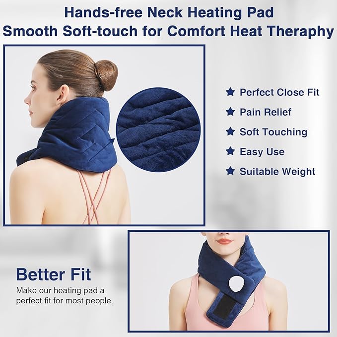 Heating Pad for Neck Pain Relief, Neck Heating Pad for Soreness Stiffness,Heated Wrap Warmer for Cervical Spondylosis,Auto Shut Off,86-158°F Temp Setting