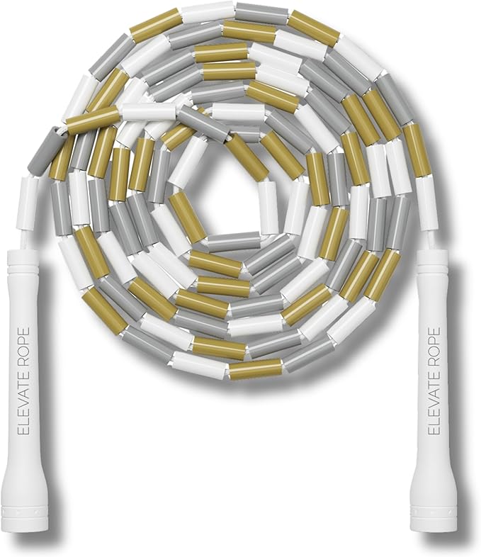 Elevate Rope Professional Beaded Jump Rope - 3m Adjustable, Quality Beads & Poly Cord - For Freestyle, Cardio & Tricks - All Levels & Indoor/Outdoor Use