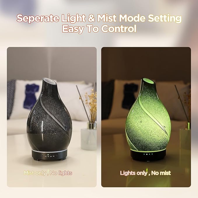 Star River Aromatherapy Diffuser - 160ml Ultrasonic Essential Oil Diffuser with 7-Color LED Night Light, Cool Mist Humidifier, Intermittent Mode & Auto Shut-Off for Home, Gift