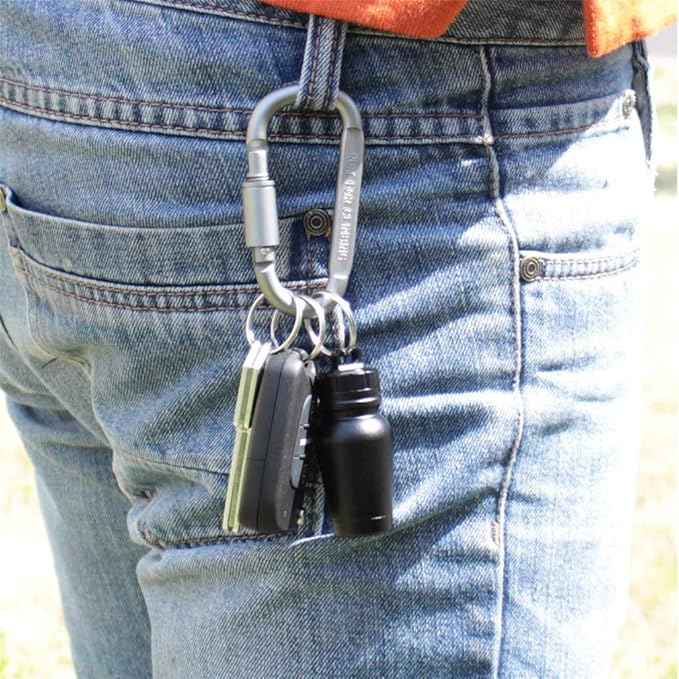 Waterproof Aluminum Pill Holder with Keychain Outdoor Medicine Bottle Seal First Aid Drug Holder