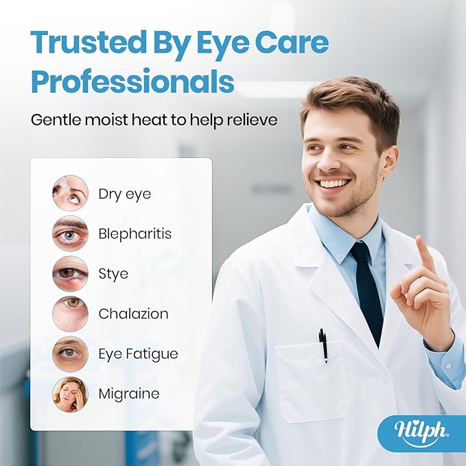 Hilph Microwave Heated Eye Mask for Dry Eyes with 3D Contoured - Zero-Pressure Design Moist Heat Therapy Warm Eey Compress to Relieve Stye, Fatigue, Migraine, Perfect for Sleeping & Meditation