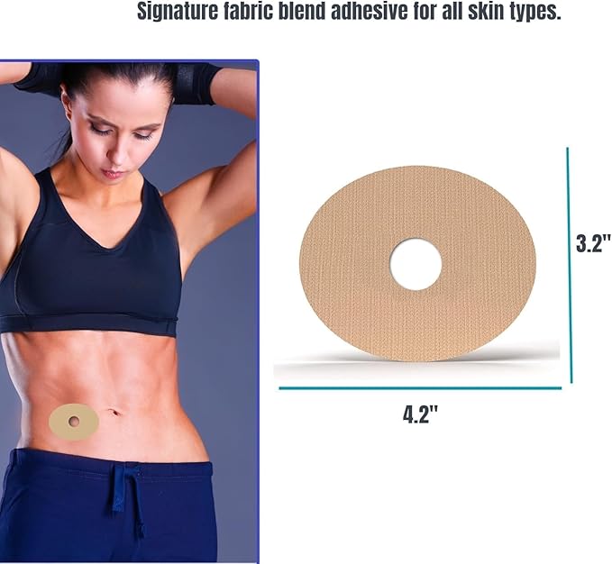 GrifGrips Oval CGM Adhesive Patches — CGM Covers Sensor Patch Overpatch Compatible for Libre 2/3, Guardian 4, Enlite Sensor - Original Adhesive Pack of 15 - Tan
