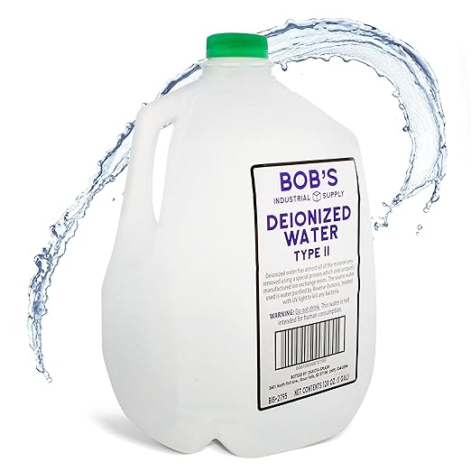 BISupply Deionized Water Gallon Type 2 Deionized Water Jug - 1Gal Type II Demineralized Sterile Distilled Water for Automotive and Laboratory Equipment