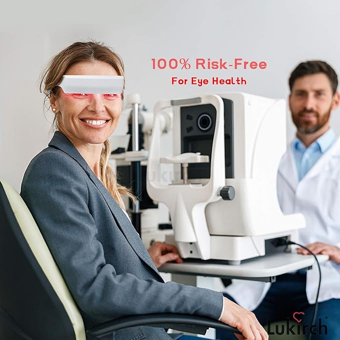 Red Light Therapy Glasses 670nm – Eye Comfort & Visual Wellness, Blue Light Therapy Support for Sleep, Circadian Rhythm, Jet Lag & Seasonal Mood, Red & Blue (2-in-1)