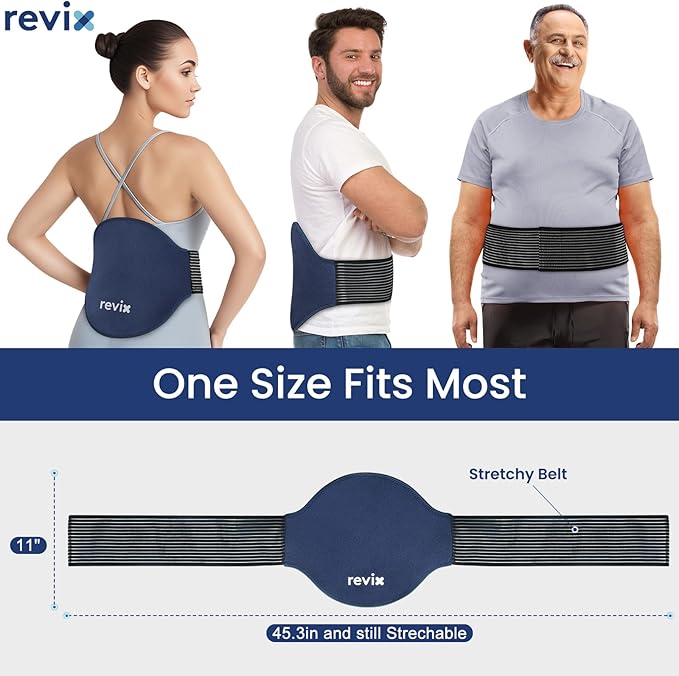 REVIX Extra Large Ice Pack for Back, 2 Packs, Reusable Gel Ice Pack Wrap for Lower Back, 13.4” x 11”, Cold Compress Therapy for Waist, Lower Lumbar, Tailbone Discomfort Relief, Muscle Relaxation