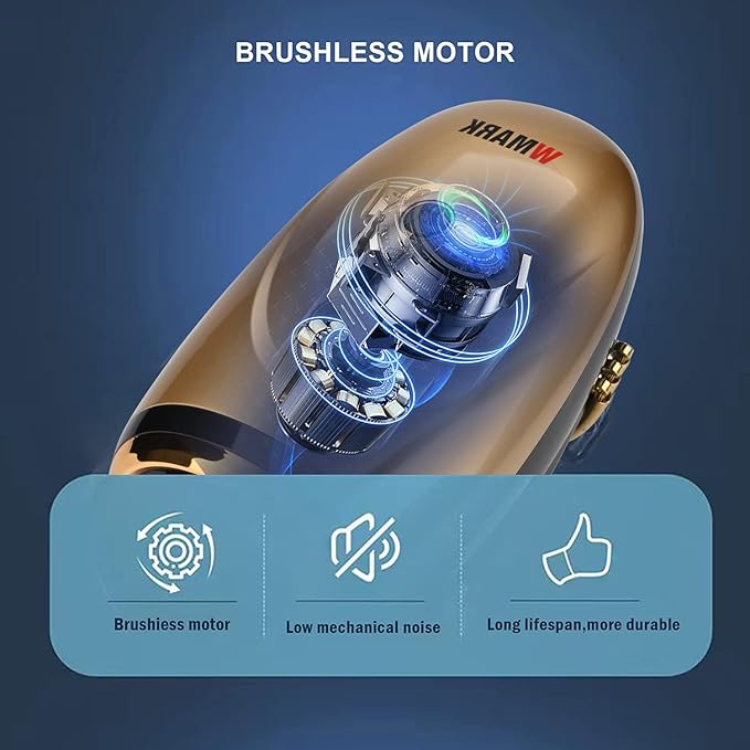 WMARK Barber Massager/Cordless Handheld Massager, Charge Neck/Legs/Hand/Face Massager, 2 Massage Nodes 2600AMH，Golden