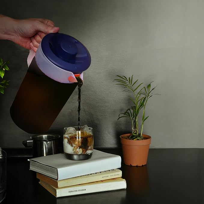 Water Pitcher with Lid 1 Gallon Pitcher, Freezer/Dishwasher Safe, BPA Free & Phthalate Free - Navy