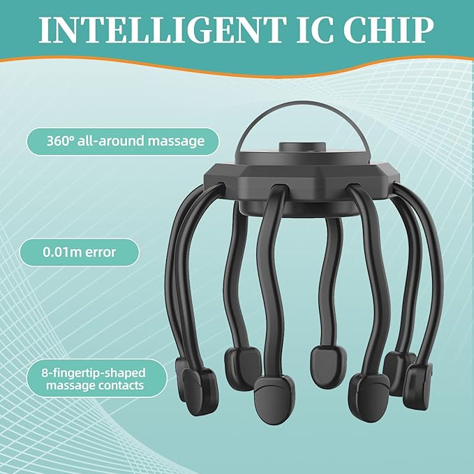 Head Massager Scalp Electric with 3 Modes, Head Massager Scalp Stress Relax Rechargeable Portable, Type-C, Head Scratcher for Stress Relax