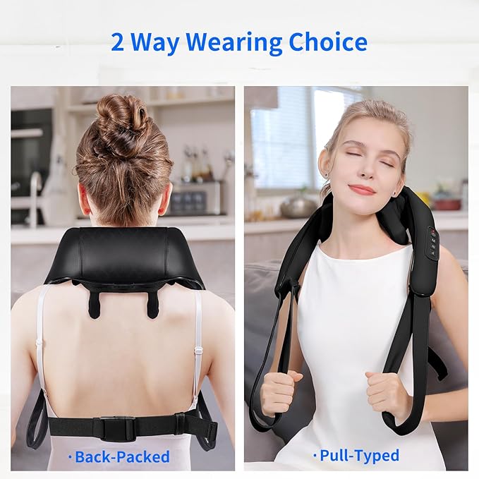 Neck Massager for Pain Relief Deep Tissue, Cordless Neck and Back Massager with Heat, Shiatsu 6D Kneading Massage for Shoulder, Back,Leg,Pain Relief, Gifts for Dad Mom Friend Christmas