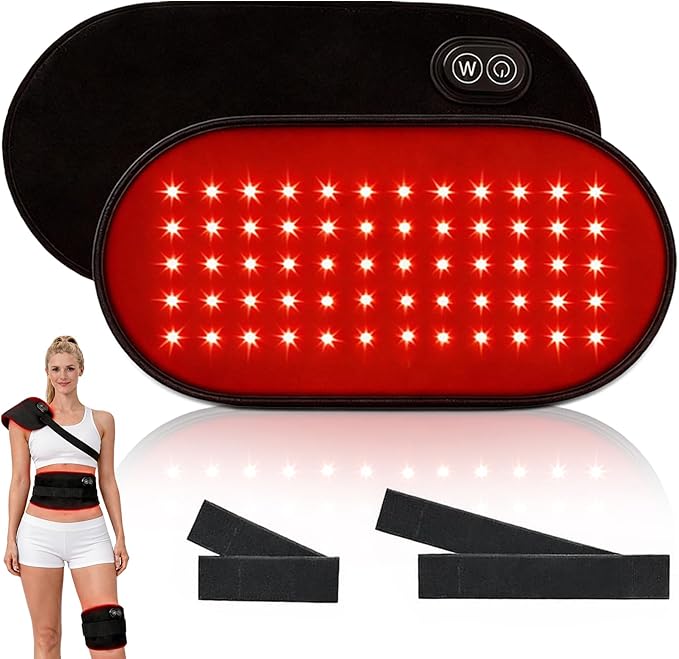 Red Light Therapy Pad for Body, Plug-in Use, 660nm & 850nm Red Light Therapy Wrap with 60 LED Lights, Flexible Portable Light Therapy Pad for Back, Knee, Hands, Post-Workout Relaxation