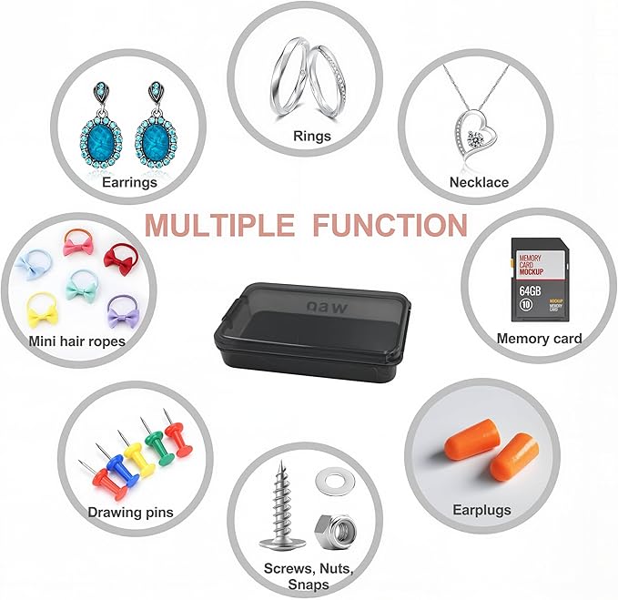 Weekly Pill Box Mini Storage Box, 7 Days Pill Case with Shell,Multi-Functional Clear Plastic Storage Containers Cute Travel Pill Organizer Case Portable for Pocket Purse Briefcase (Black) (Black)
