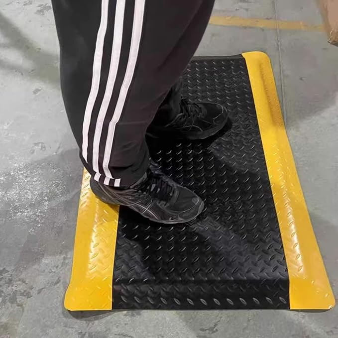 Anti Fatigue Mats Industrial 3' x 5' 15/16" Extra Thick Ergonomic Standing Mat Commercial Kitchen Mat Heavy Duty Diamond Plate Cushioned Shop Floor Mats Helps Relieve Back and Leg Soreness