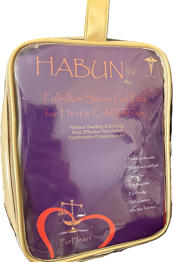HABUN - Recovery Gel Pack Wrap Sleeve for The Arm - Apply as Heat and Cold Therapy (Dialysis - Therapeutic Injections - Orthopedic/Arm Surgeries, Cardiac Catheterization). Color = Emerald Gr.