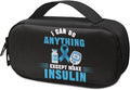 Rnyleeg I Can Do Anythings Diabetic Bags for Supplies Black Insulin Cooler Travel Case Portable Diabetic Travel Case for Insulin Pens Diabetes Supply Case with Handle&Zipper
