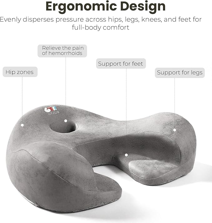 Meditation Cushion & Floor Pillow Seat - Ergonomic Comfortable Memory Foam Set Relieves Numbness Tailbone & Hip Pain from Long Sitting, idea for Reading, Yoga.