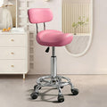 Saddle Stool with Ring Pedal and Back, Adjustable Hydraulic Rolling Chair with Wheels for Medical, Massage, Salon, Spa, Kitchen, and Drafting Use