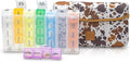 Made Easy Kit Pill Case Large 7-Day / 28 Compartments in Neoprene Carrier with Storage Pill Box in Daily in Morn, NOON, EVE, Bed a Weekly Vitamin, Medicine, Capsule Organization (Brown White Cow)