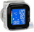 Blood Pressure Monitor Adjustable Wrist Cuff LCD Backlit Display BP Machine for Home Use Stores Up to 60 Readings Batteries Included with Carrying Case, Black