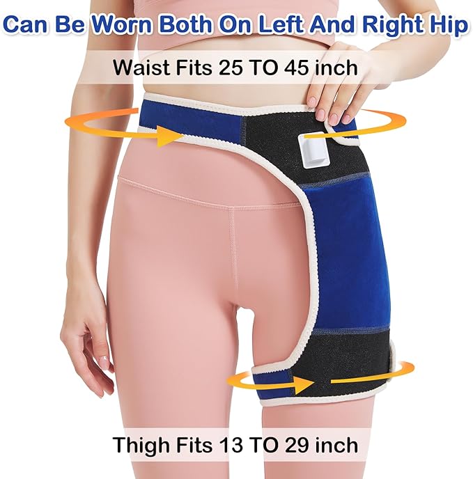 Hip Heating Pad for Hip Pain Relief,Hip Support Brace for Sciatica Pain Relief,Heated Hip Brace with Auto Shut Off,Lower Back/Thigh/Buttock Electric Heat Pad for Men Women,86℉-158℉ Adjust