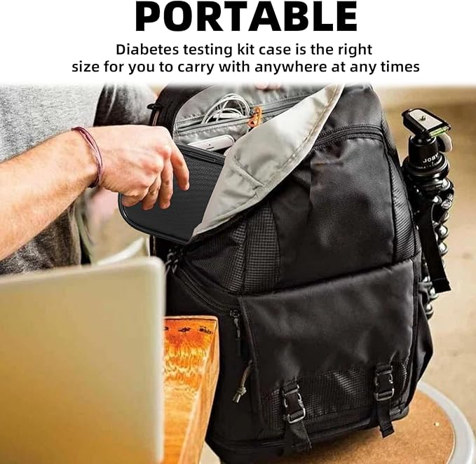 Diabetes Supply Organizer - Portable Blood Glucose Meter Storage Bag, Travel Case for Glucometer Kit