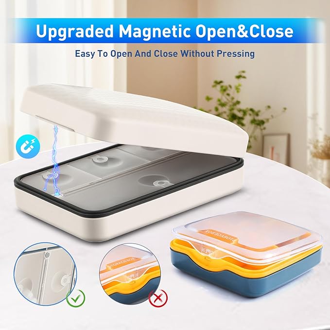 Travel Pill Organizer,Travel Pill Case,Moisture-Proof Pill Case,Portable Pill Box for Travel,Cute Pill Container,Medicine Pill Organizer for Vitamin,Fish Oils,Supplements