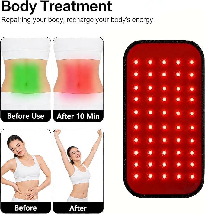 Red Light Therapy Belt for Body, Portable 660nm & 850nm Near Infrared & Red Light Therapy Device Features 4 Timer Modes for Back Waist Calves Arms for Women and Men(Black)