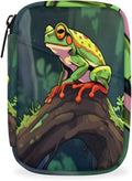 Cartoon Cute Frog Travel Pill Organizer Bag Portable Weekly Pill Box Travel Medicine Organizer 7 Day Pill Case with Zipper for Daily Travel Family Business