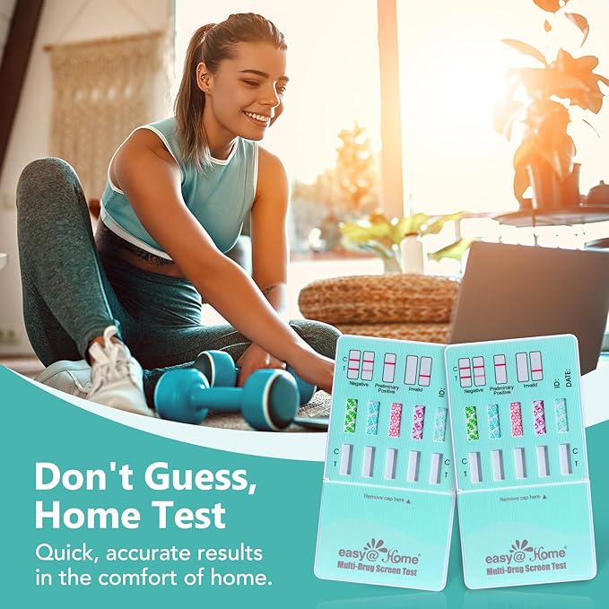 Easy@Home Multi-Drug Screen Test: (12 Pack) at Home Drug Testing Kits Detecting Amphetamine Oxazepam Cocaine Morphine Cannabinoids Human Urine Sample Only - #EDOAP-754