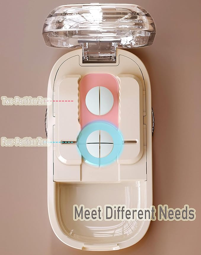 Adjustable Pill Cutter Splitter, Adjustable Pill Cutter for Multiple Pills,1/4 1/2 Tablet Splitter for Small or Large Pills Professional with Improved Sharp Blade, Brush & Tweezers (Beige)