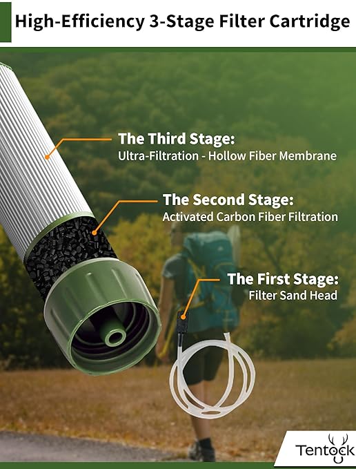 Tentock Water Filter Personal Purifier Simple Outdoor Portable Equipment Disaster Prevention Mountaineering Earthquake Lightweight Small