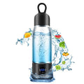 Hydrogen Water Bottle with Three Modes Produces 5000 PPB of Hydrogen Water in 8 Minutes,Made of Aluminium and Glass,with Colorful Light,Rechargeable for Travelling,Office,Home (Black)