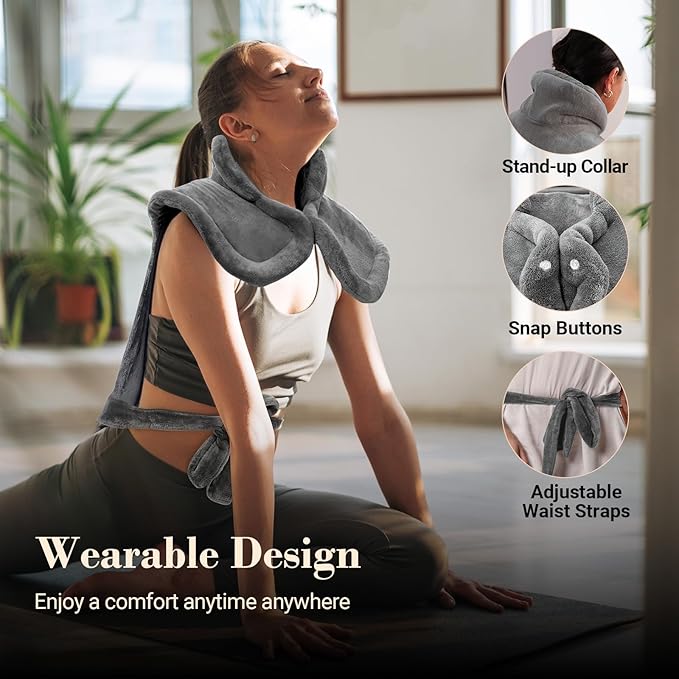 COMFIER Large Heating Pad for Back, FSA Eligible HSA Heating Pad for Neck and Shoulders and Back, Heated Neck Wrap, 3 Heat Levels & 90-Mins Auto Shut Off, Gifts for Women Men