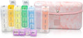 Made Easy Kit Pill Case Large 7-Day / 28 Compartments in Neoprene Carrier with Storage Pill Box in Daily in Morn, NOON, EVE, Bed a Weekly Vitamin, Medicine, Capsule Organization (Pink Marble)