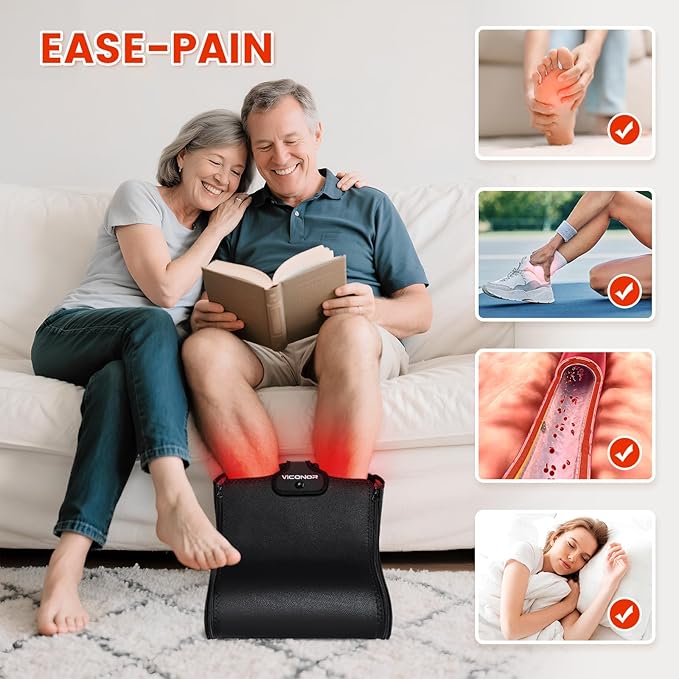Red Light Therapy for Feet, Infrared Light Therapy for Feet Neuropathy with 200 LEDs 3-in-1 Chip 660nm Red Light-Therapy & 850nm Infrared Light Device for Body Full Coverage Detachable by Zips