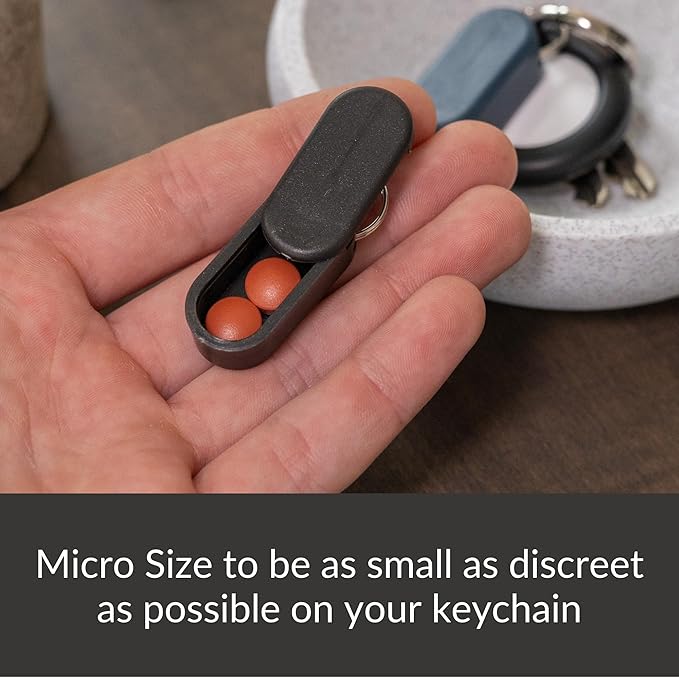 Micro Magnetic Keychain Pill Holder 3-Pack - Compact, Durable, Lightweight with Sleek Minimalist Design - Secure, Discrete, Portable Pill Holder Keychain (Luxe 3-Pack)