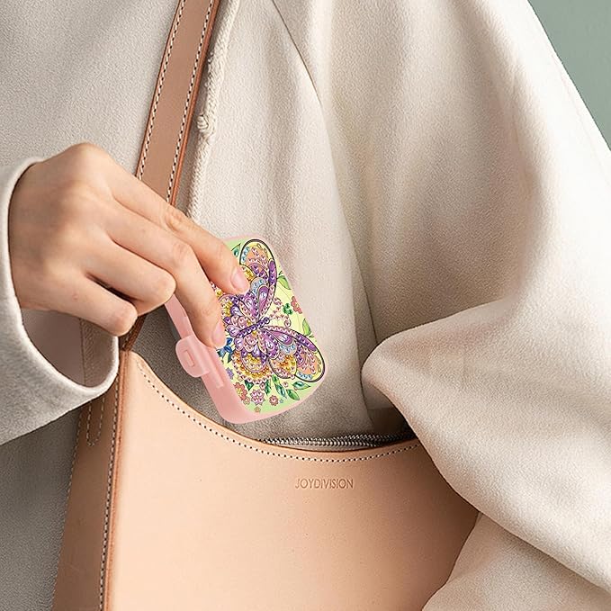 Butterfly DIY Diamond Painting Travel Pill Box, 6 Compartments Daily Vitamin Organizer, Portable Supplements Medicine Pill Case Container for Study Office Travel