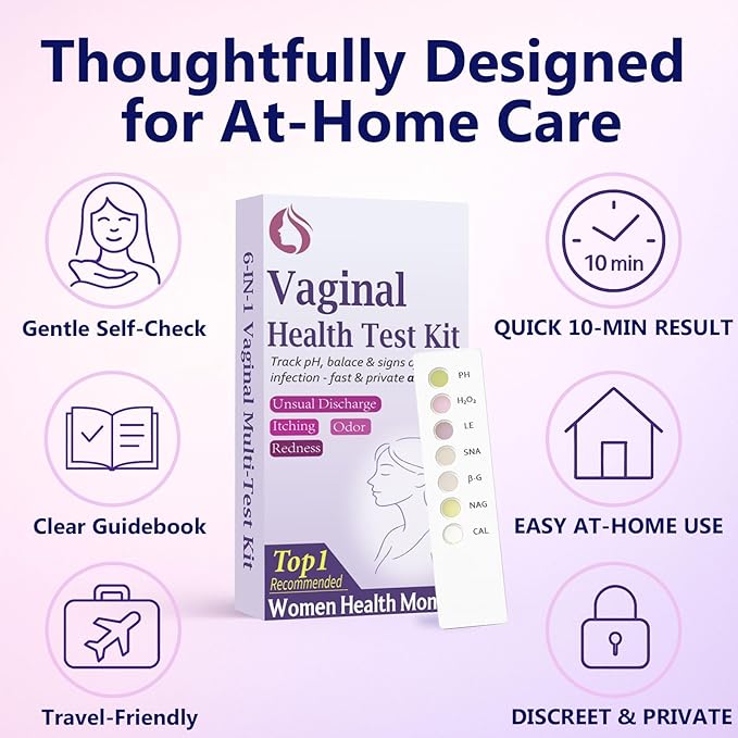 6-in-1 Vaginal Health Test Kit for Women – pH & Balance Awareness, Easy at-Home Self-Check for Intimate Wellness – Quick & Reliable Daily Care Solution