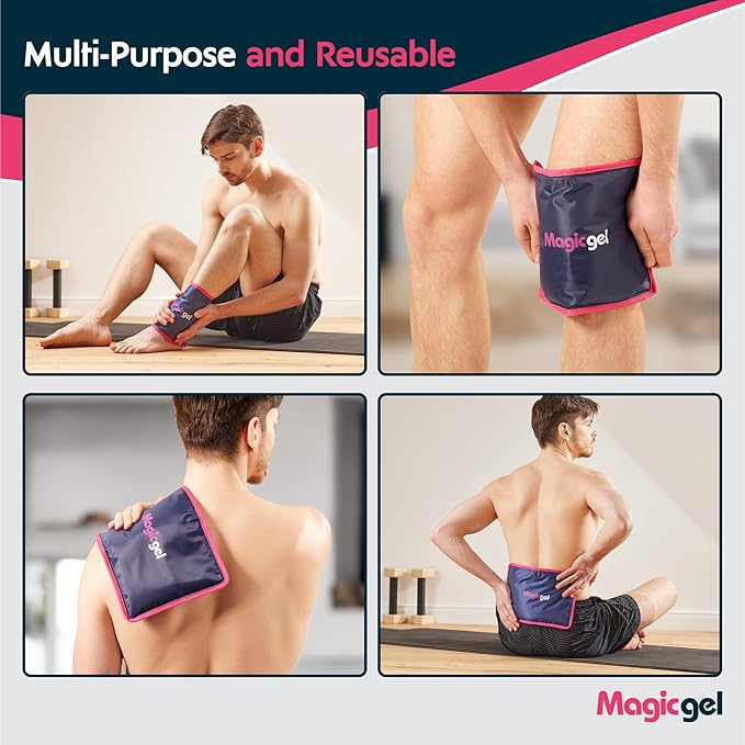 Magic Gel Premium Ice Pack - Reusable Gel Ice Pack (11.8" x 7.8") for Icing Injuries, Pain Relief, Cold Compress for Reducing Swelling - FSA HSA Eligible - | Flexible & Foldable 1 Count (Pack of 1)