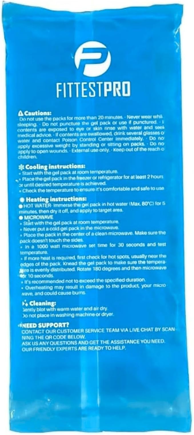 Fittest Pro Gel Ice Pack for Hot Cold Compress, Gel Ice Packs for Injuries, Reusable, Soft Ice Packs for Injuries Reusable, Injury Ice Pack
