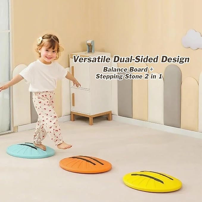 Wobble Balance Board for Kids – Yellow Frog Design with Maze Track & Balls | Dual-Sided Sensory Rocker Board | Non-Slip Tactile Surface | Supports Up to 200lbs | Perfect for Toddlers & Parent-Child Play
