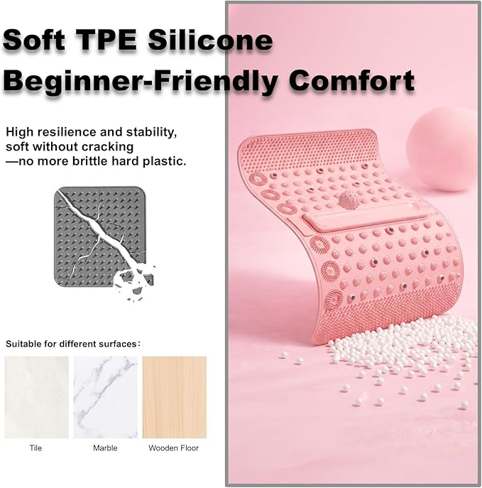 Foot Massage Mat with Soft TPE Silicone – Reflexology Acupressure Foot Pad with Removable Massage Ball, Roll-Up Portable Design for Plantar Fasciitis, Foot Pain Relief & Circulation, Home Office Use