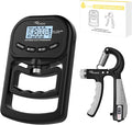 Ryaco Grip Strength Tester With Adjustable Hand Gripper, 396lbs/180kg Digital Hand Dynamometer Grip Strength Trainer Set Electronic Hand Grip Strengthener with LCD Display for Rehab Fitness Home Use
