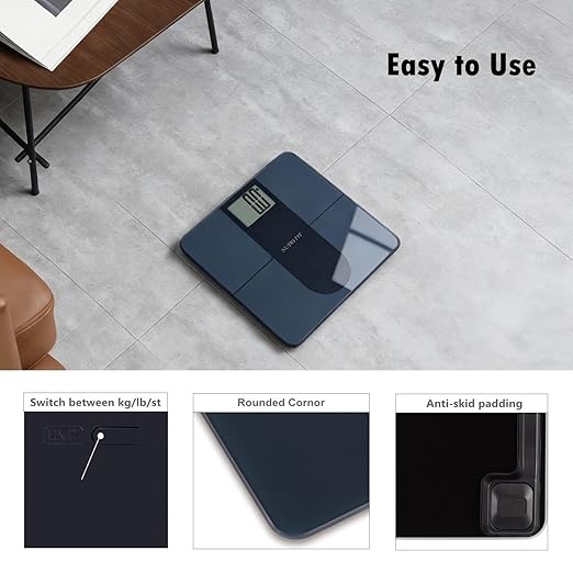 NUTRI FIT Scale for Body Weight 550lb, Digital Bathroom Scales for People, Extra Large LCD Display & Large Clear Numbers, High Upgraded Quality for The Elderly Safe Home Use